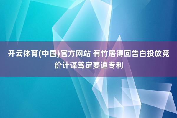 开云体育(中国)官方网站 有竹居得回告白投放竞价计谋笃定要道专利