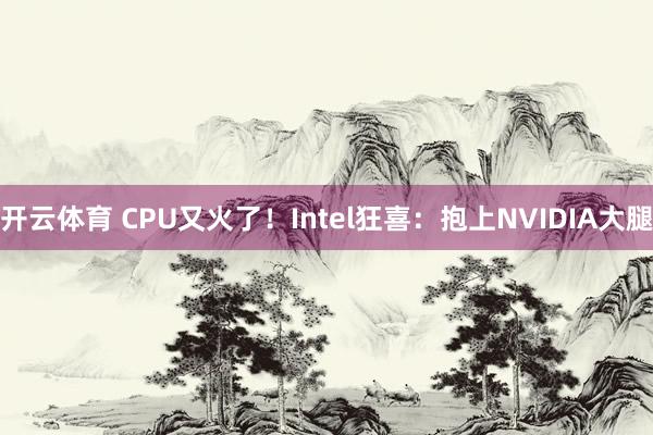 开云体育 CPU又火了！Intel狂喜：抱上NVIDIA大腿