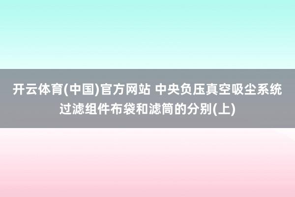 开云体育(中国)官方网站 中央负压真空吸尘系统过滤组件布袋和滤筒的分别(上)