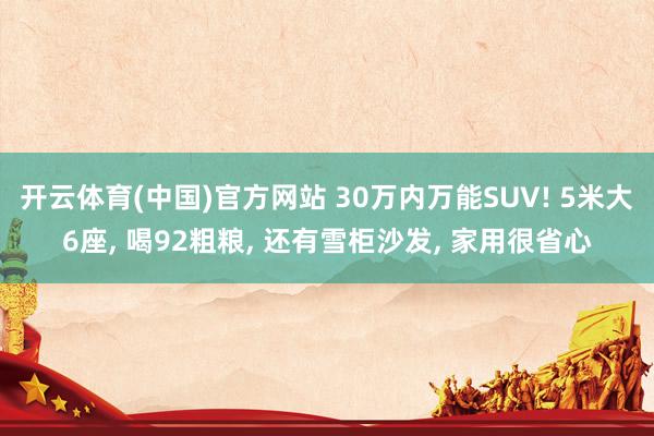 开云体育(中国)官方网站 30万内万能SUV! 5米大6座， 喝92粗粮， 还有雪柜沙发， 家用很省心