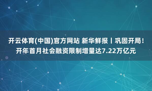 开云体育(中国)官方网站 新华鲜报丨巩固开局！开年首月社会融资限制增量达7.22万亿元