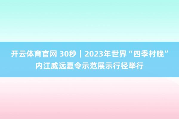 开云体育官网 30秒｜2023年世界“四季村晚”内江威远夏令示范展示行径举行