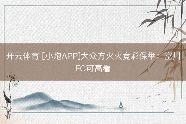 开云体育 [小炮APP]大众方火火竞彩保举：富川FC可高看