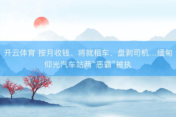 开云体育 按月收钱、将就租车、盘剥司机…缅甸仰光汽车站两“恶霸”被执
