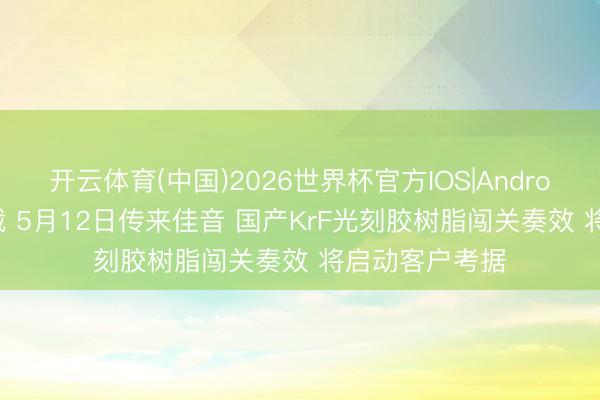 开云体育(中国)2026世界杯官方IOS|Android手机app下载 5月12日传来佳音 国产KrF光刻胶树脂闯关奏效 将启动客户考据