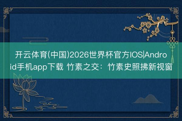 开云体育(中国)2026世界杯官方IOS|Android手机app下载 竹素之交：竹素史照拂新视窗
