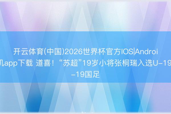 开云体育(中国)2026世界杯官方IOS|Android手机app下载 道喜！“苏超”19岁小将张桐瑞入选U-19国足