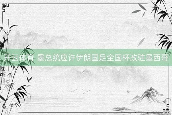 开云体育 墨总统应许伊朗国足全国杯改驻墨西哥