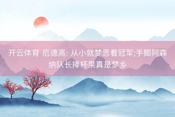 开云体育 厄德高: 从小就梦思着冠军;手脚阿森纳队长捧杯果真