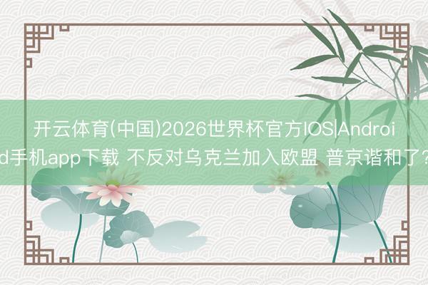 开云体育(中国)2026世界杯官方IOS|Android手机app下载 不反对乌克兰加入欧盟 普京谐和了？