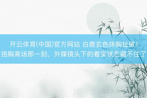 开云体育(中国)官方网站 白鹿玄色抹胸扯破！捂胸离场那一刻，外媒镜头下的着实状态藏不住了