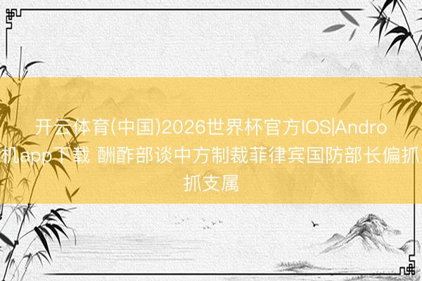 开云体育(中国)2026世界杯官方IOS|Android手机app下载 酬酢部谈中方制裁菲律宾国防部长偏抓支属
