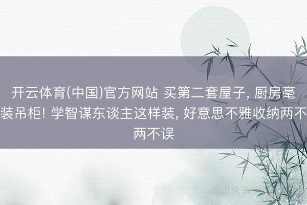 开云体育(中国)官方网站 买第二套屋子， 厨房毫不装吊柜! 学智谋东谈主这样装，<a href=