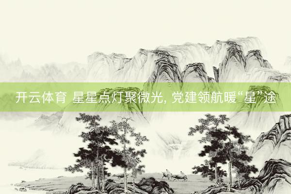 开云体育 星星点灯聚微光， 党建领航暖“星”途